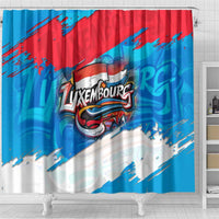 Luxembourg Flag Shower Curtain with Colorful Graffiti Street Art Design - Wonder Print Shop