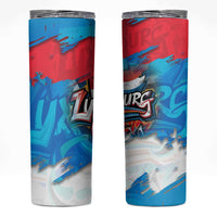 Luxembourg Flag Skinny Tumbler with Colorful Graffiti Street Art Design - Wonder Print Shop