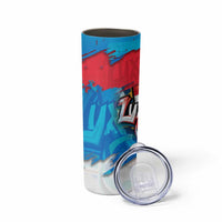 Luxembourg Flag Skinny Tumbler with Colorful Graffiti Street Art Design - Wonder Print Shop