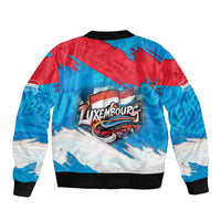 Luxembourg Flag Sleeve Zip Bomber Jacket with Colorful Graffiti Street Art Design - Wonder Print Shop
