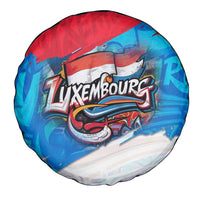 Luxembourg Flag Spare Tire Cover with Colorful Graffiti Street Art Design - Wonder Print Shop