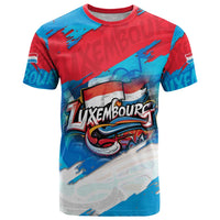 Luxembourg Flag T Shirt with Colorful Graffiti Street Art Design - Wonder Print Shop