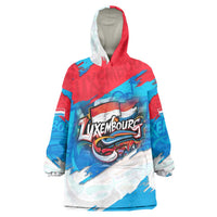 Luxembourg Flag Wearable Blanket Hoodie with Colorful Graffiti Street Art Design - Wonder Print Shop