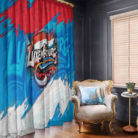 Luxembourg Flag Window Curtain with Colorful Graffiti Street Art Design - Wonder Print Shop