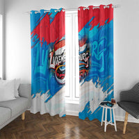 Luxembourg Flag Window Curtain with Colorful Graffiti Street Art Design - Wonder Print Shop