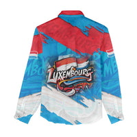 Luxembourg Flag Women Casual Shirt with Colorful Graffiti Street Art Design - Wonder Print Shop