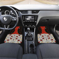Luxembourg Car Mats with Floral Folk Embroidery and Red Black Pattern Design