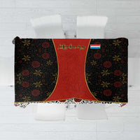 Luxembourg Tablecloth with Floral Folk Embroidery and Red Black Pattern Design