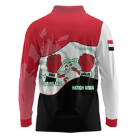 Iraq 14 July Revolution 1958 Long Sleeve Polo Shirt Abdul Karim Qasim Broken Chains Rising Fists