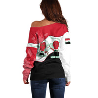Iraq 14 July Revolution 1958 Off Shoulder Sweater Abdul Karim Qasim Broken Chains Rising Fists