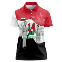 Iraq 14 July Revolution 1958 Women Polo Shirt Abdul Karim Qasim Broken Chains Rising Fists