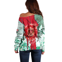 Iraq Revolution Off Shoulder Sweater Eagle Of Saladin Iraqi Patriotism