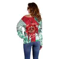 Iraq Revolution Off Shoulder Sweater Eagle Of Saladin Iraqi Patriotism