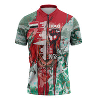 Iraq Revolution Zipper Polo Shirt Eagle Of Saladin Iraqi Patriotism
