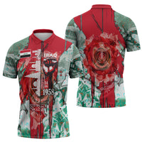 Iraq Revolution Zipper Polo Shirt Eagle Of Saladin Iraqi Patriotism