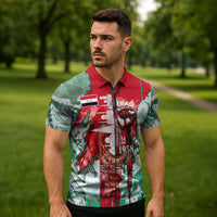 Iraq Revolution Zipper Polo Shirt Eagle Of Saladin Iraqi Patriotism