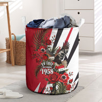 Iraq Revolution Soaring Eagle Laundry Basket Iraqi Flag Red Roses Floral Design