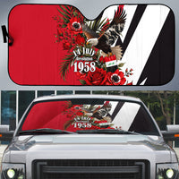 Iraq Revolution Soaring Eagle Auto Sun Shade Iraqi Flag Red Roses Floral Design