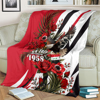 Iraq Revolution Soaring Eagle Blanket Iraqi Flag Red Roses Floral Design