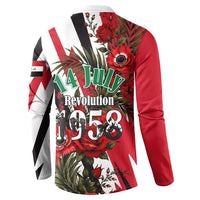 Iraq Revolution Soaring Eagle Button Sweatshirt Iraqi Flag Red Roses Floral Design