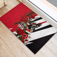 Iraq Revolution Soaring Eagle Rubber Doormat Iraqi Flag Red Roses Floral Design