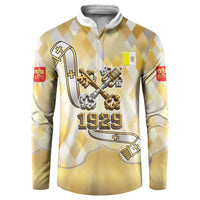 Vatican City Button Sweatshirt Catholic Heritage St Peters Square - Coat Of Arms 1929