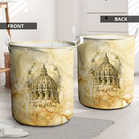 Vatican City St Peters Basilica Laundry Basket Papal Tiara - Tu Es Petrus Catholic Watercolor