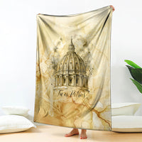 Vatican City St Peters Basilica Blanket Papal Tiara - Tu Es Petrus Catholic Watercolor