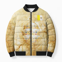 Vatican City St Peters Basilica Bomber Puffer Jacket Papal Tiara - Tu Es Petrus Catholic Watercolor