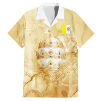 Vatican City St Peters Basilica Hawaiian Shirt Papal Tiara - Tu Es Petrus Catholic Watercolor