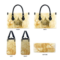 Vatican City St Peters Basilica Leather Bag Papal Tiara - Tu Es Petrus Catholic Watercolor