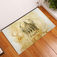 Vatican City St Peters Basilica Rubber Doormat Papal Tiara - Tu Es Petrus Catholic Watercolor