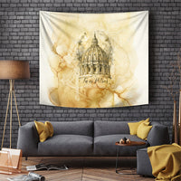 Vatican City St Peters Basilica Tapestry Papal Tiara - Tu Es Petrus Catholic Watercolor