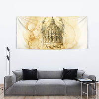 Vatican City St Peters Basilica Tapestry Papal Tiara - Tu Es Petrus Catholic Watercolor