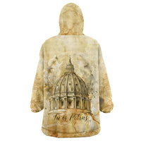 Vatican City St Peters Basilica Wearable Blanket Hoodie Papal Tiara - Tu Es Petrus Catholic Watercolor
