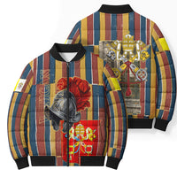 Vatican City Swiss Guard Protectors Of The Holy See Bomber Puffer Jacket Renaissance Uniform Stripes Catholic Military History