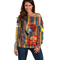 Vatican City Swiss Guard Protectors Of The Holy See Off Shoulder Sweater Renaissance Uniform Stripes Catholic Military History