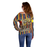 Vatican City Swiss Guard Protectors Of The Holy See Off Shoulder Sweater Renaissance Uniform Stripes Catholic Military History