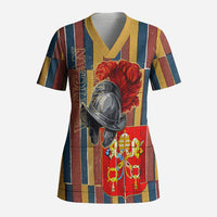Vatican City Swiss Guard Protectors Of The Holy See Scrub Top Renaissance Uniform Stripes Catholic Military History