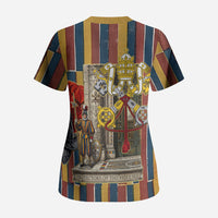 Vatican City Swiss Guard Protectors Of The Holy See Scrub Top Renaissance Uniform Stripes Catholic Military History