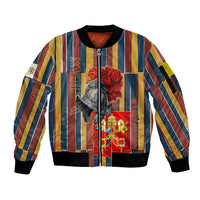 Vatican City Swiss Guard Protectors Of The Holy See Sleeve Zip Bomber Jacket Renaissance Uniform Stripes Catholic Military History