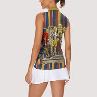 Vatican City Swiss Guard Protectors Of The Holy See Women Sleeveless Polo Shirt Renaissance Uniform Stripes Catholic Military History