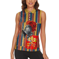 Vatican City Swiss Guard Protectors Of The Holy See Women Sleeveless Polo Shirt Renaissance Uniform Stripes Catholic Military History