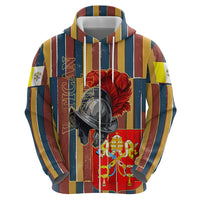 Vatican City Swiss Guard Protectors Of The Holy See Zip Hoodie Renaissance Uniform Stripes Catholic Military History