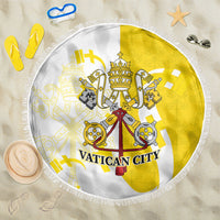 Coat Of Arms Flag of Vatican City Beach Blanket Catholic Cross Heritage Symbol