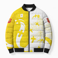 Coat Of Arms Flag of Vatican City Bomber Puffer Jacket Catholic Cross Heritage Symbol