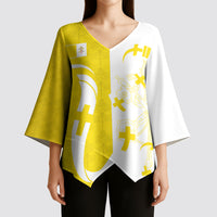 Coat Of Arms Flag of Vatican City Kimono Sleeve Blouse Catholic Cross Heritage Symbol