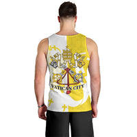 Coat Of Arms Flag of Vatican City Men Tank Top Catholic Cross Heritage Symbol