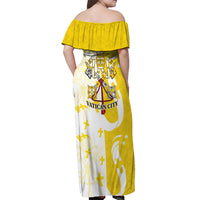 Coat Of Arms Flag of Vatican City Off Shoulder Maxi Dress Catholic Cross Heritage Symbol