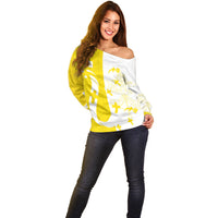 Coat Of Arms Flag of Vatican City Off Shoulder Sweater Catholic Cross Heritage Symbol
